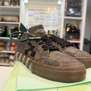 Off-White Vulcanized Military Black Camo Canvas Sneakers